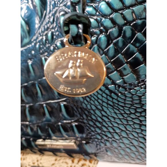 NWT BRAHMIN Melbourne Collection Blue Patina Small Finley Carryall Satchel Bag - Picture 4 of 9